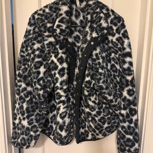 Live Well Leopard Print Fleece Jacket